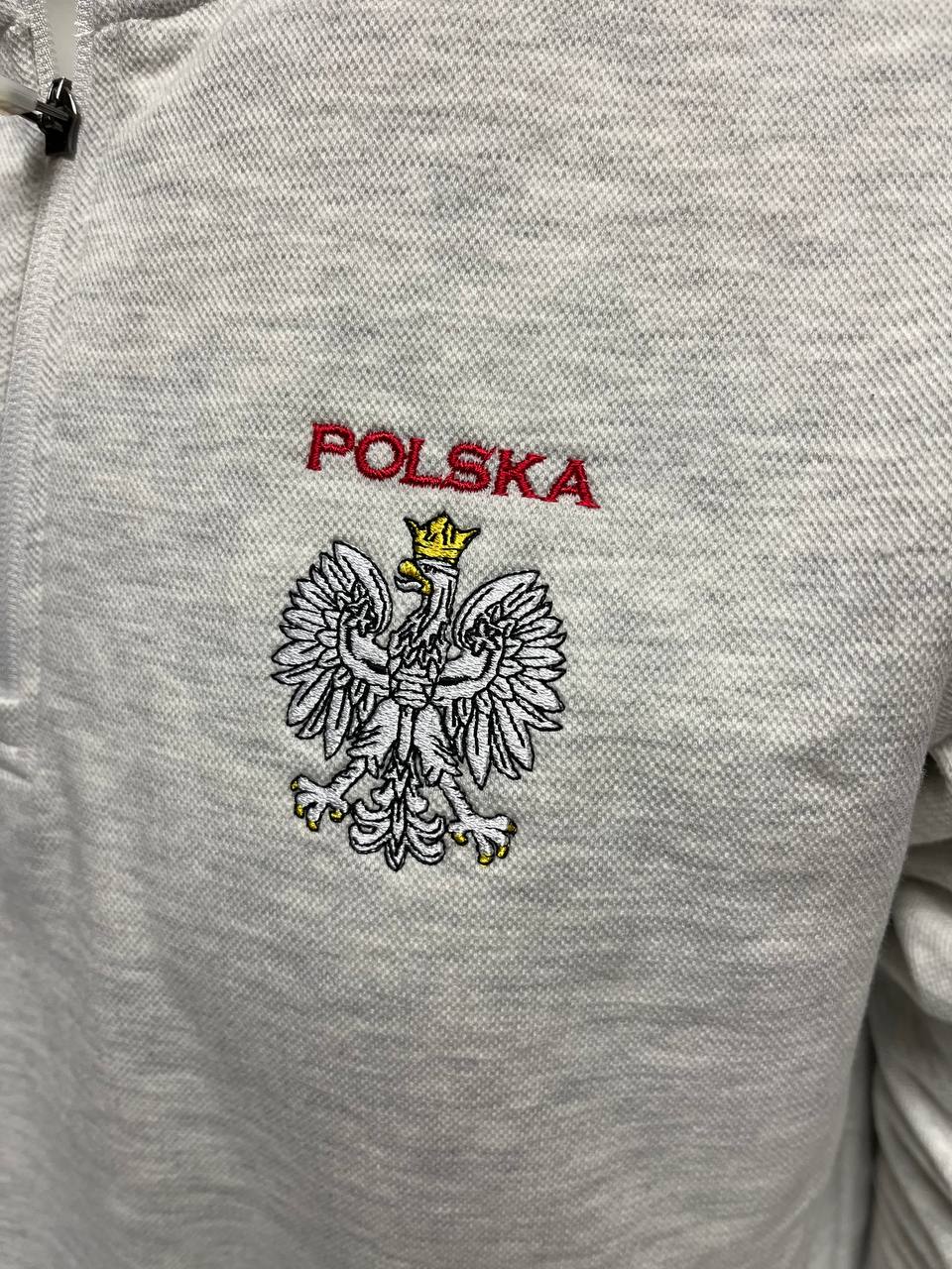 Polska Antigua Gambit 1/4 Zip Jacket - Smoke White