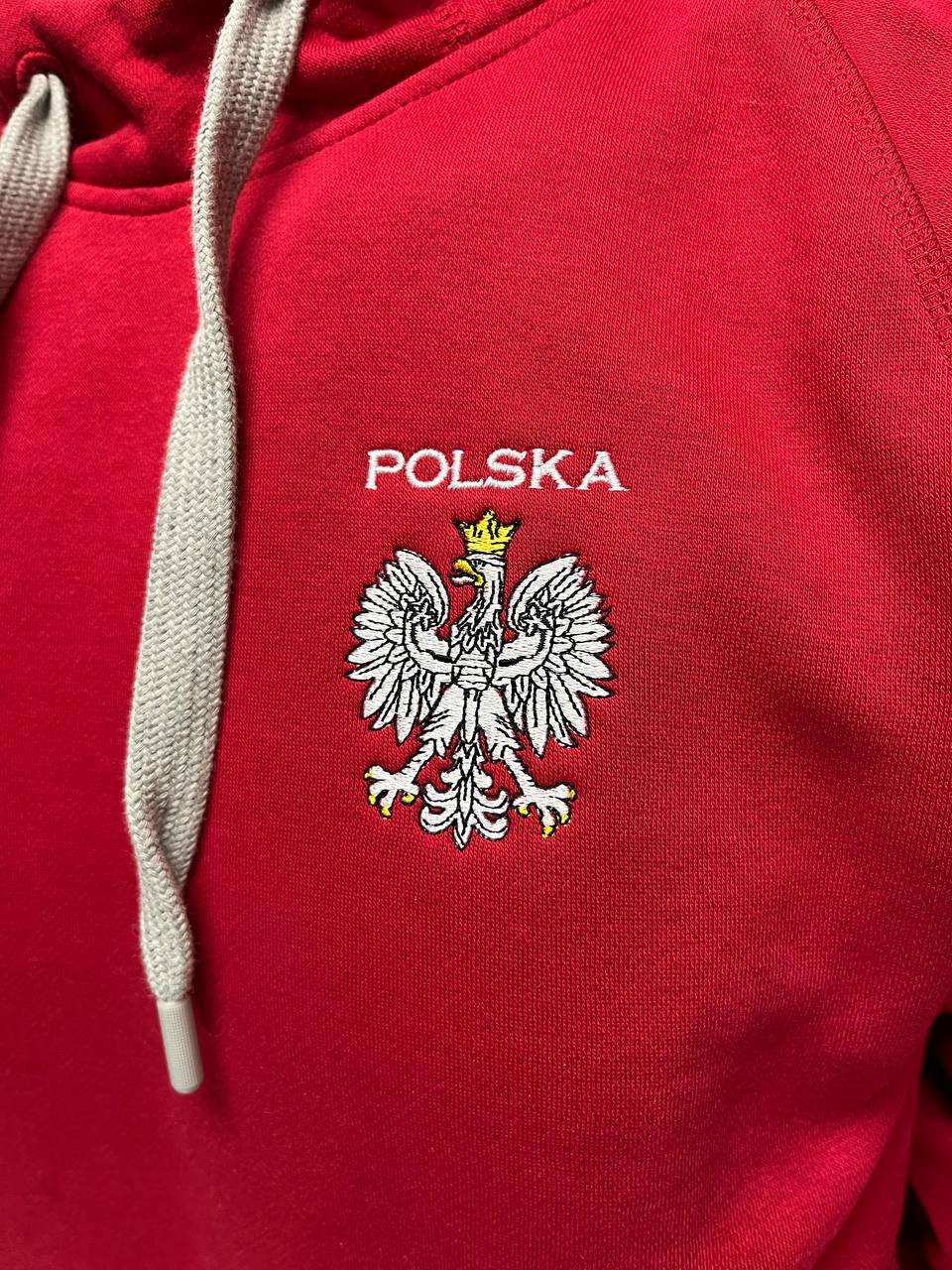 Embroidered Polish Eagle/Flag Polska Hoodie Red&Black&White