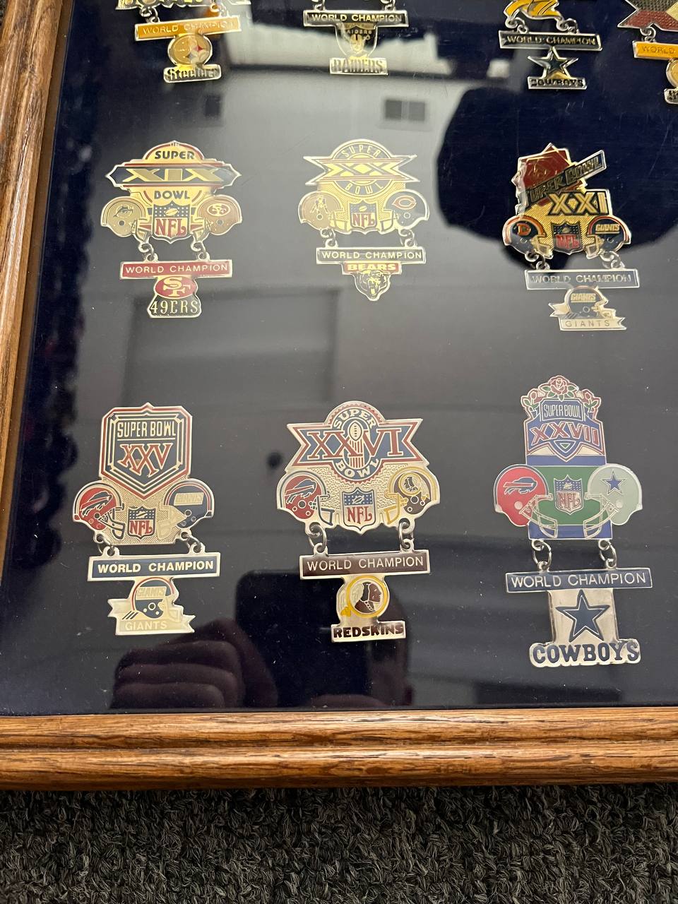 Super Bowl World Champion Commemorative Pin Collection, 33 Pins