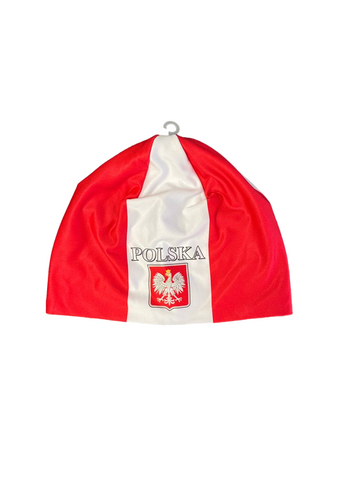 Polish Polska - Eagte Skull Cap - Made in Poland Red Straight
