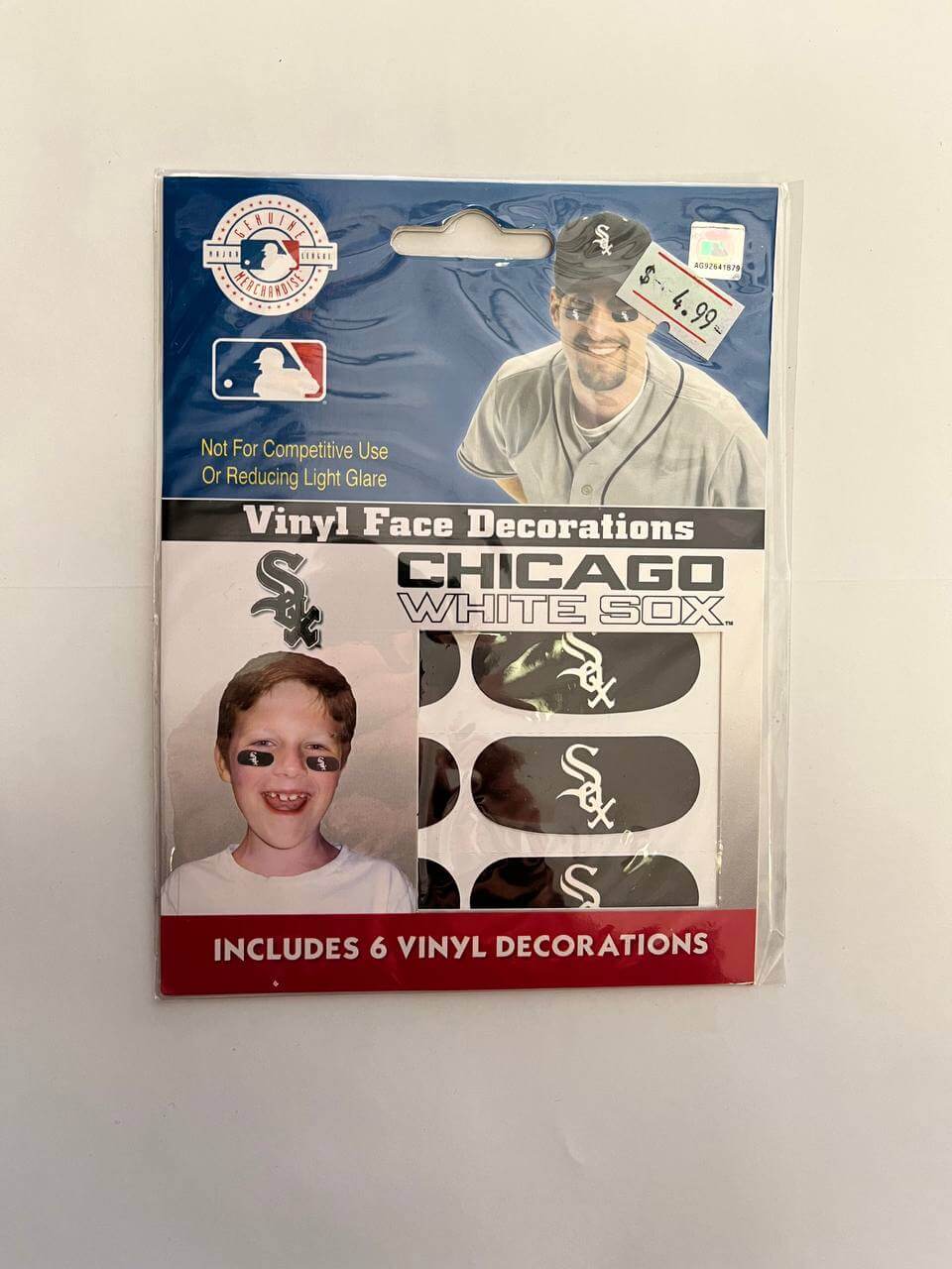 Bulk of Chicago White Sox Vinyl Face Decorations 12 Pack