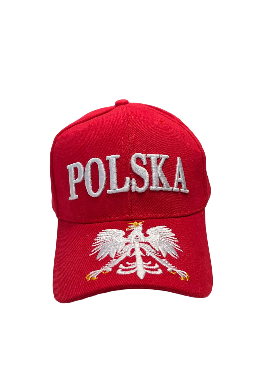 Polish Cap With Eagle And Poland Flag Red On Side Polska Sign Embroidered