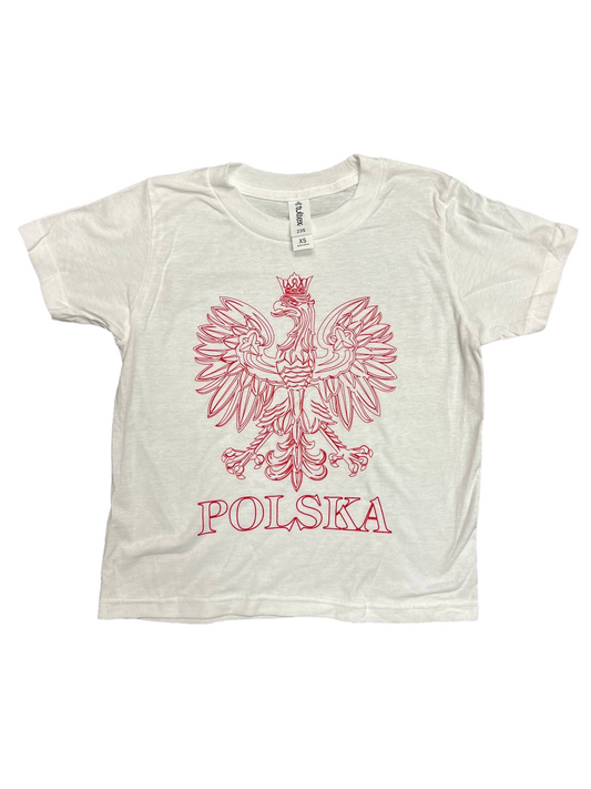 Youth/Todler Polish Eagle Print T-Shirt Polska Red/White