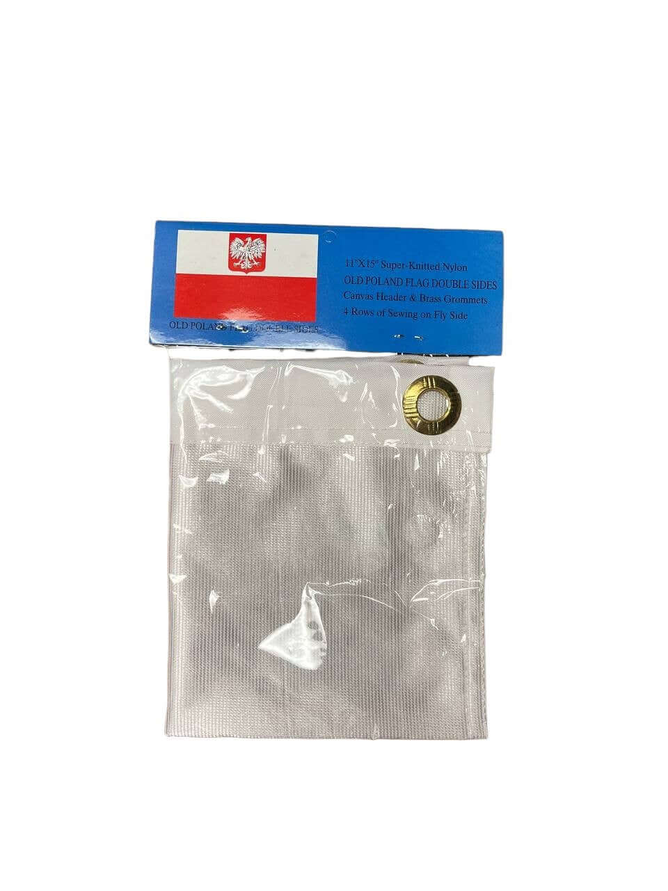 Poland Polish Polska Eagle 2ply Double Sided Knitted Flag 11"x15"