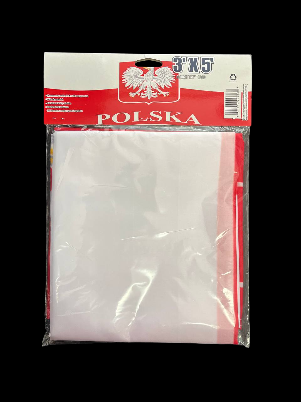 Poland 3"x5" Flag 100D With Polska Word