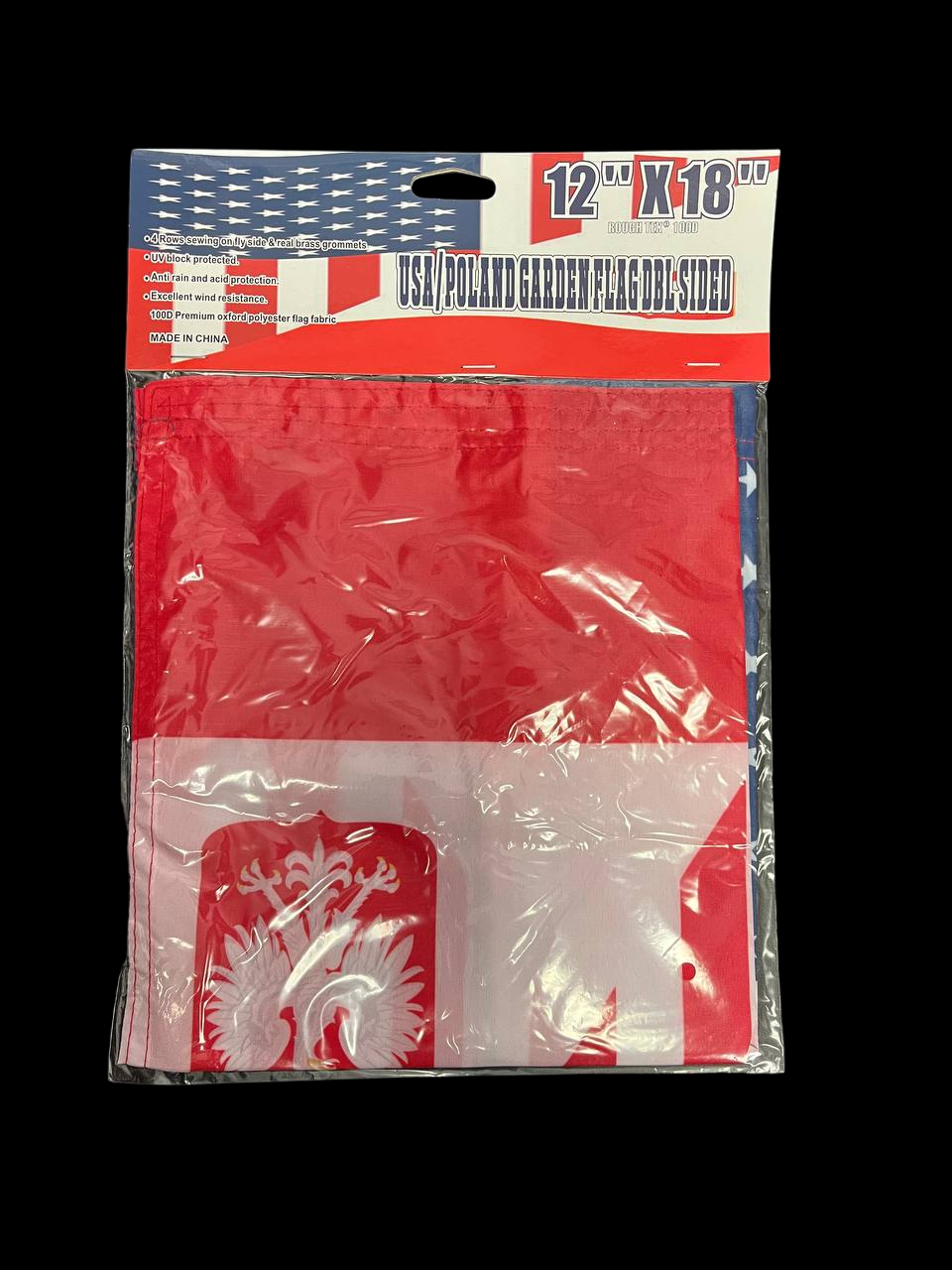 Bulk of USA/Polish  Garden Flag 18"x12" Polish Flag 12 Pack