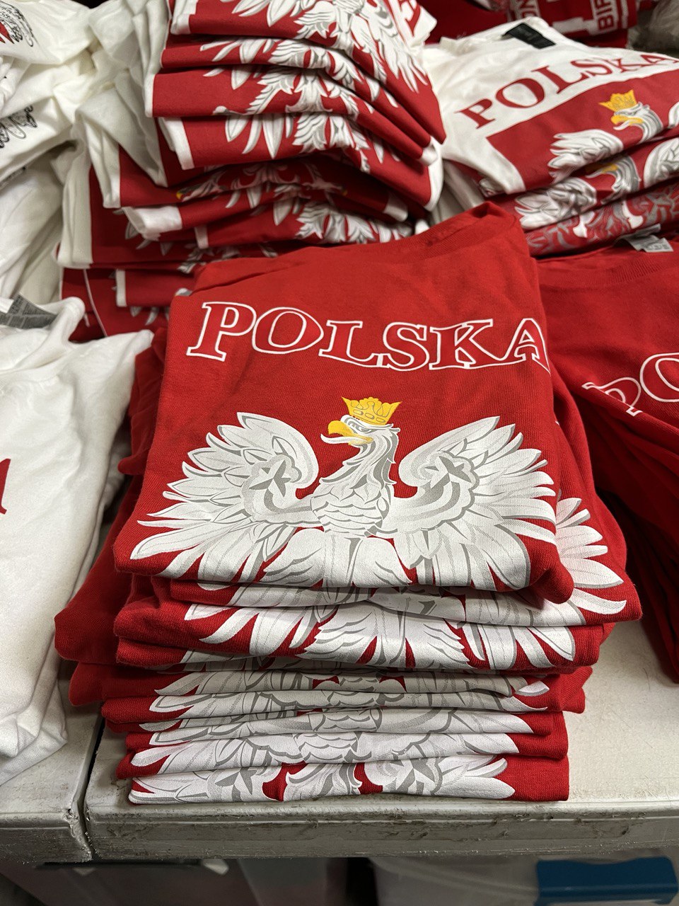 Bulk of T-Shirt Polska Eagle Emblem Red 12 Pack