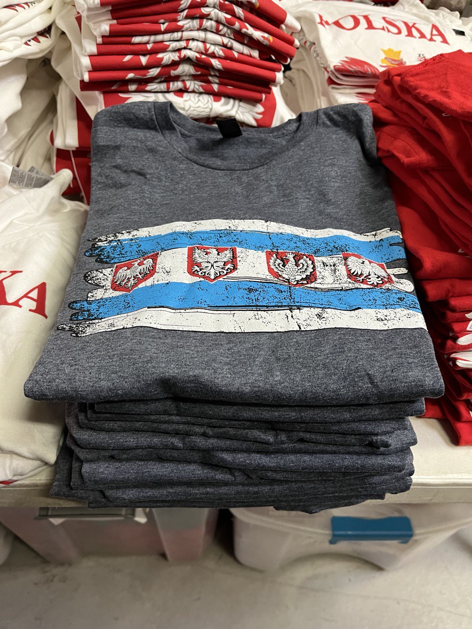 Bulk of Polish T-Shirt  with Chicago Flag Eagles 12 Pack