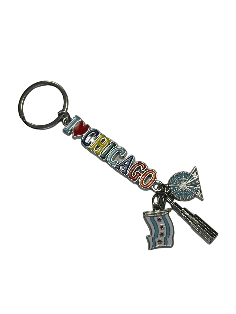 Chicago City Keychain I Love Chicago With Atachments (12-Pack)