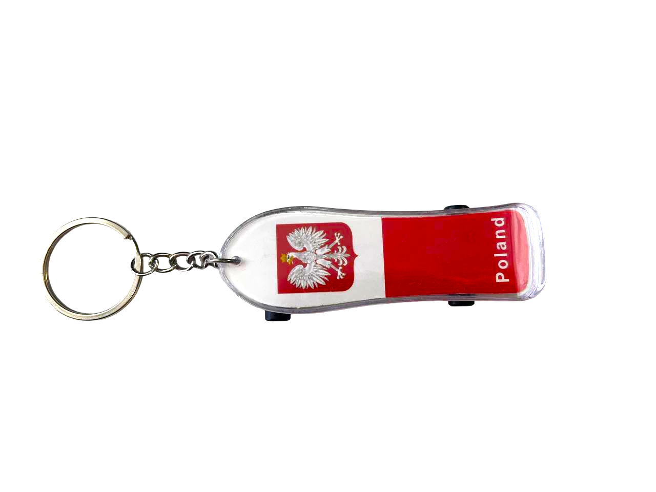 Polska Skateboard Key Chain With Eagle and Poland sign Red&White