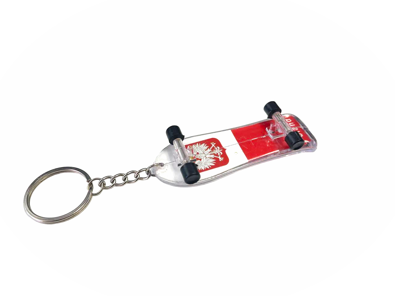 Polska Skateboard Key Chain With Eagle and Poland sign Red&White