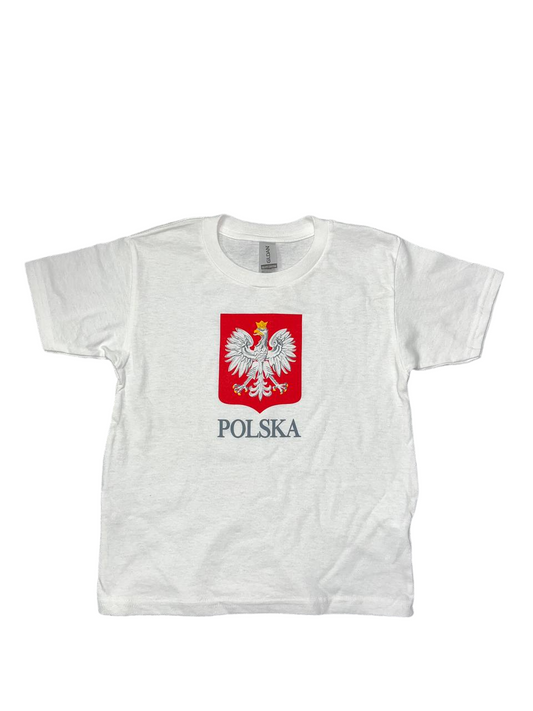 Bulk Of Polish Kids T-Shirt With Eagle Polska and Sign 15 Pack White