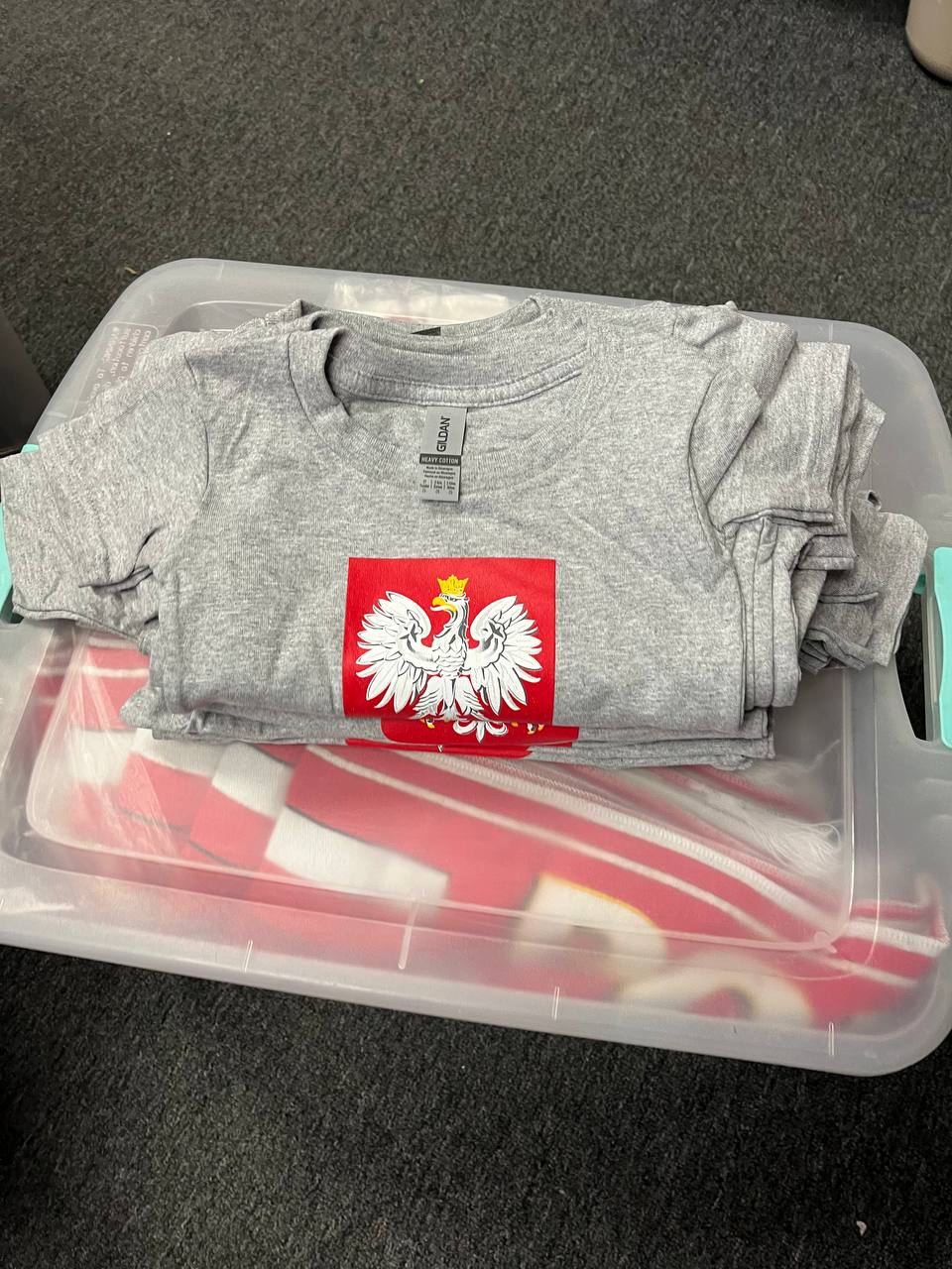 Bulk Of Polish Kids T-Shirt With Eagle Polska and Sign 15 Pack Charcoal