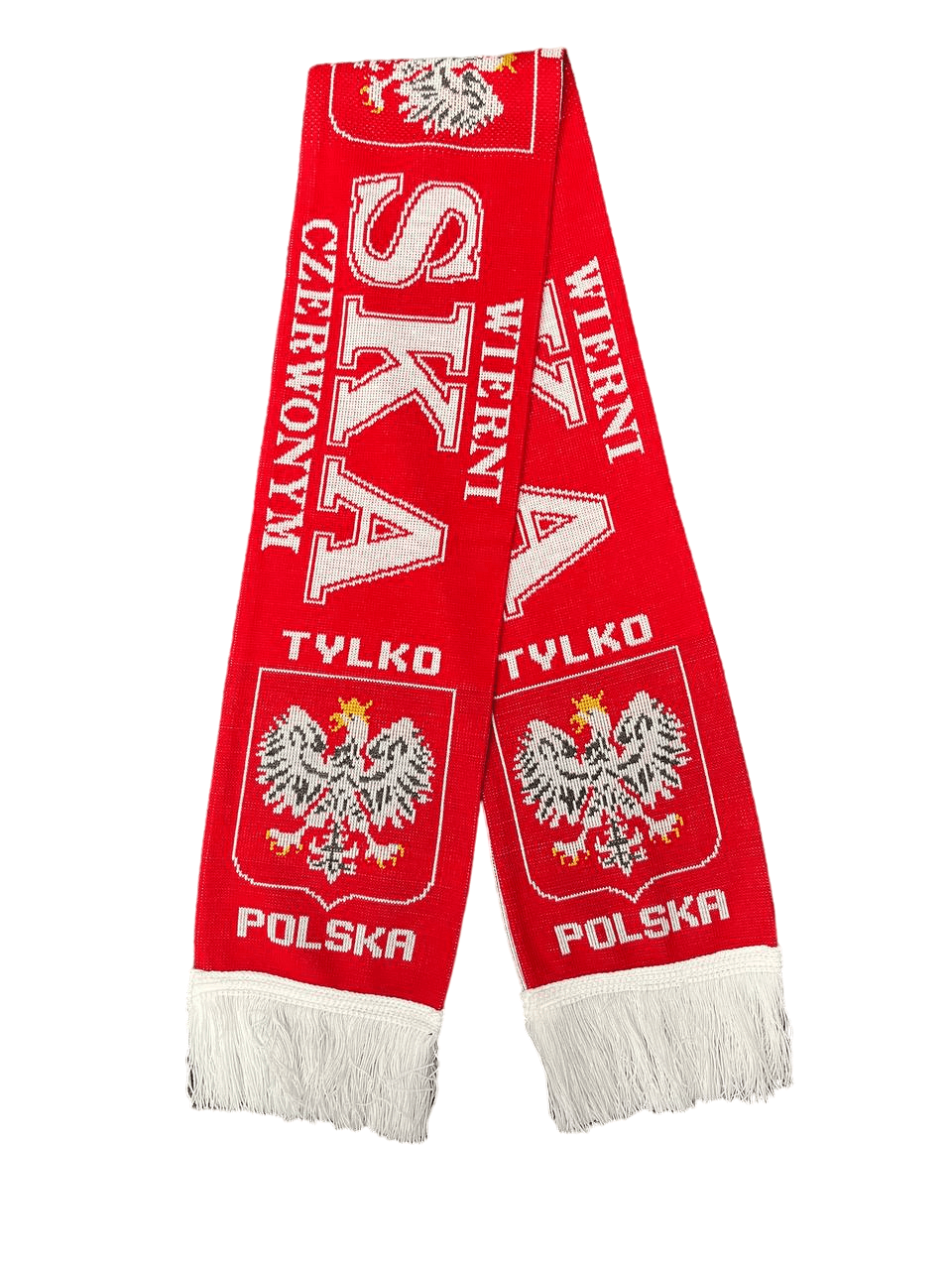 Polska Scarf "Wierni Czerwonym" Two Ply With Eagle Made in Poland