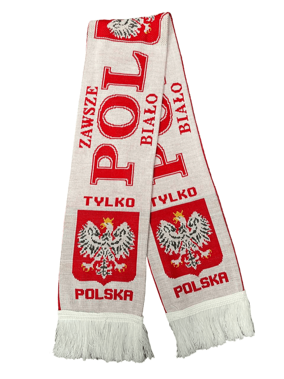 Polska Scarf "Wierni Czerwonym" Two Ply With Eagle Made in Poland