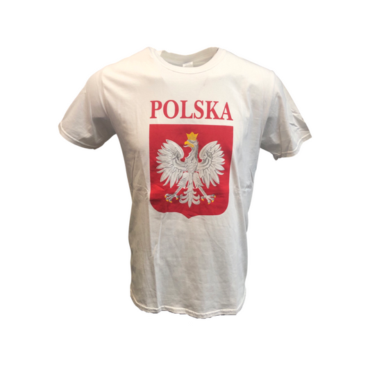 Bulk of T-Shirt Polska Eagle Emblem White 12 Pack