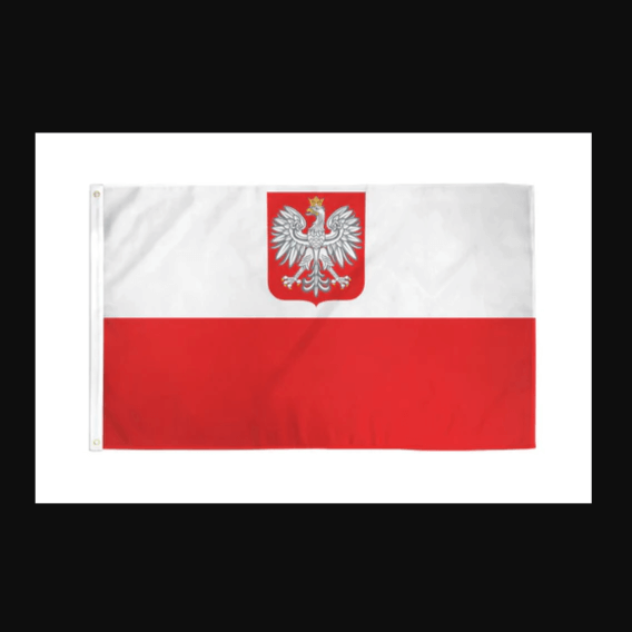 Poland Flag 2' x 3' Polyester 68D Brass Grommets