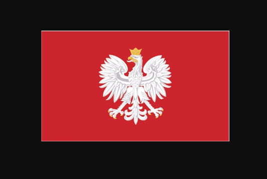 Poland 3"x 5" Flag 100D Red Polska With Eagle