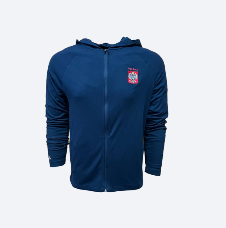 Polish Antiqua Full-Zip Hoodie Polska Embroidered Eagle
