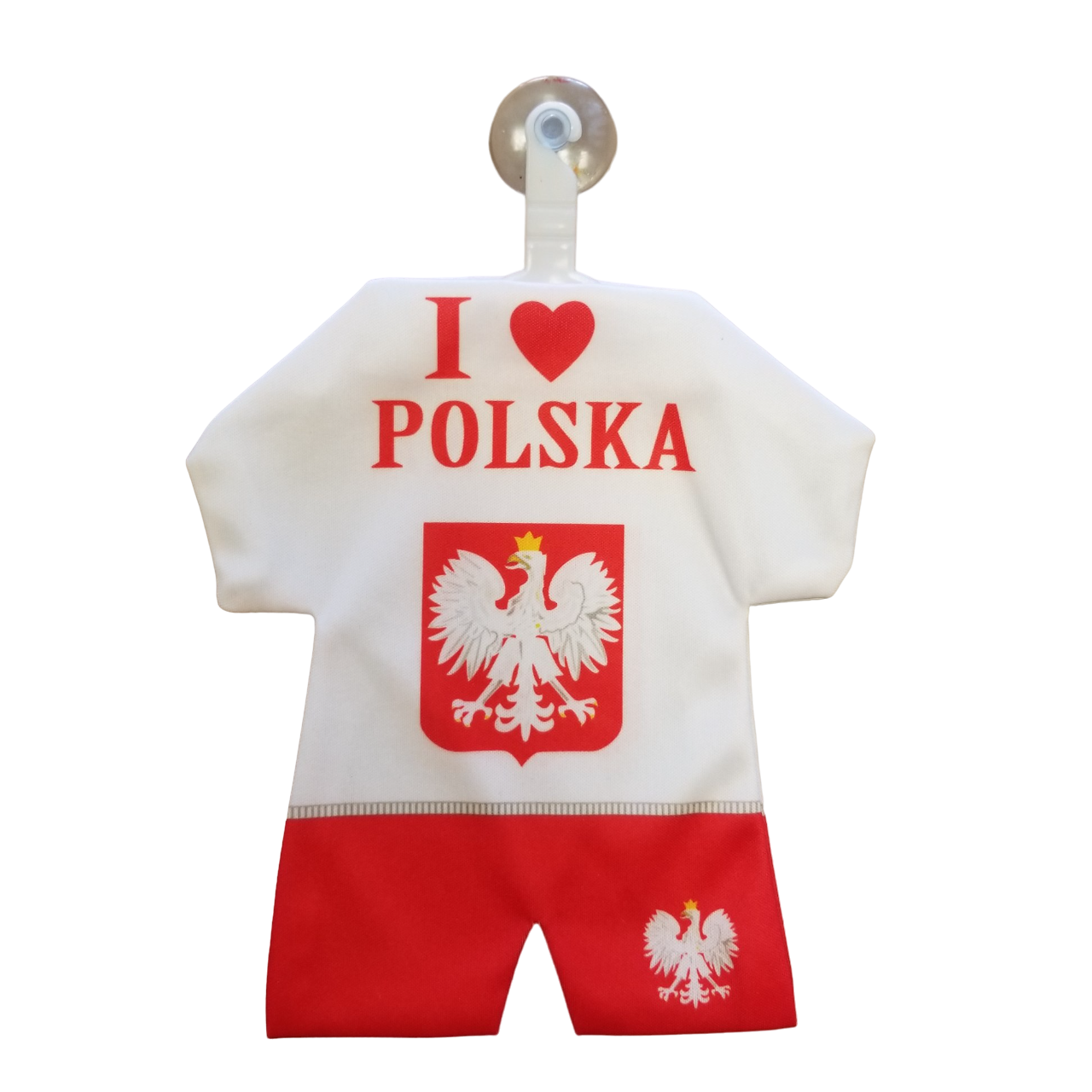 Polska Poland "I love Polska" Mini Kit Soccer Uniform Car Decoration w/ Suction