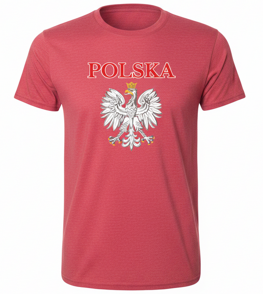 Polska National Eagle T-Shirt - Heather Red