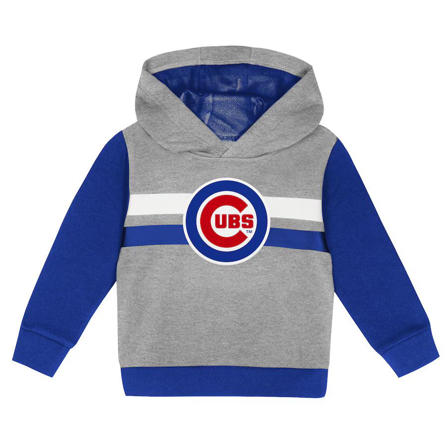 Chicago Cubs Toddler Wind Up Pullover Hoodie and Sweatpants Set - Heather Gray/Royal