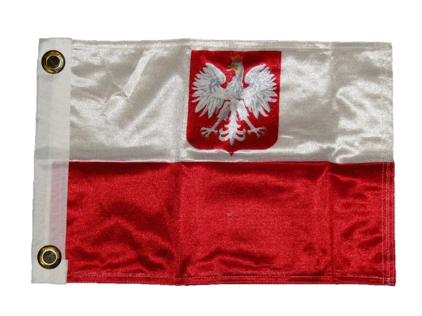 Poland Polish Polska Eagle 2ply Double Sided Knitted Flag 11"x15"