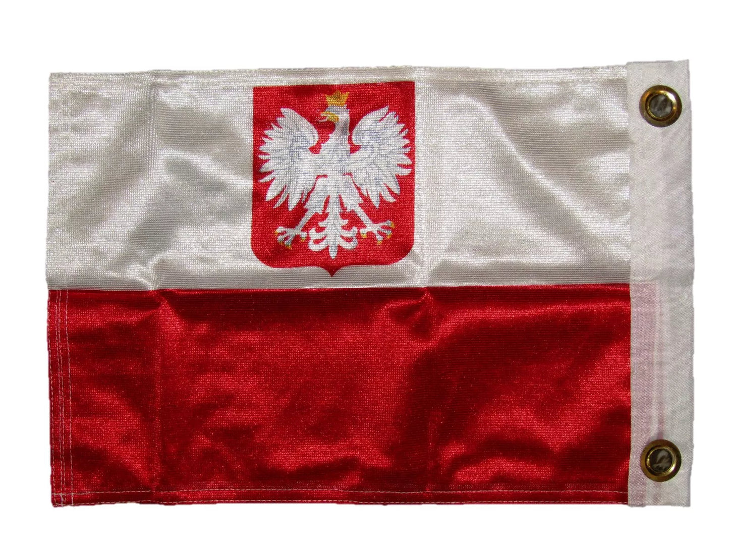 Poland Polish Polska Eagle 2ply Double Sided Knitted Flag 11"x15"