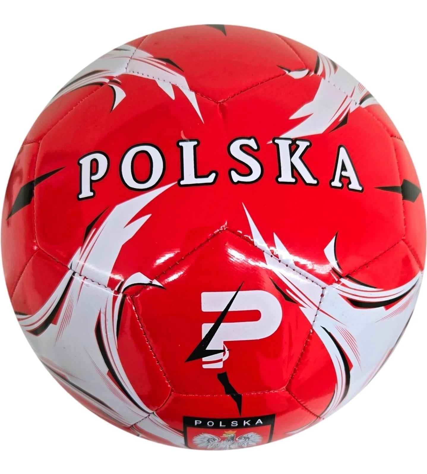 Polish Soccer Ball Size 5 Red Polska Red and White Theme