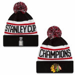 Chicago Blackhawks NHL Stanley Cup Champions Knit Hat w/ Pom -RETRO Style