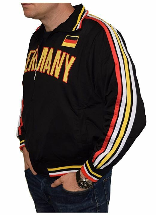 Bulk of Germany Track Jacket SPORTS Embroidered Zip-up - Black 12 Pack