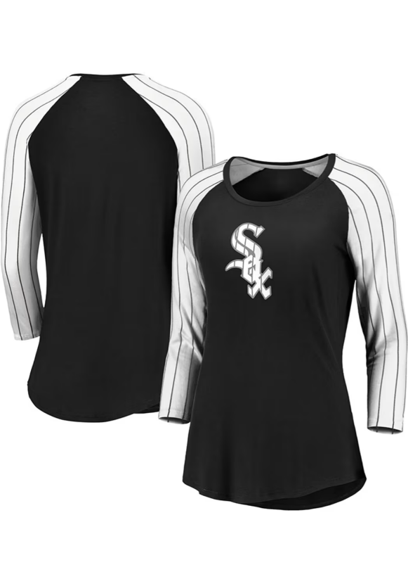 Chicago White Sox MLB Ladies Fanatics Pinstripes 3/4 Sleeve Shirt