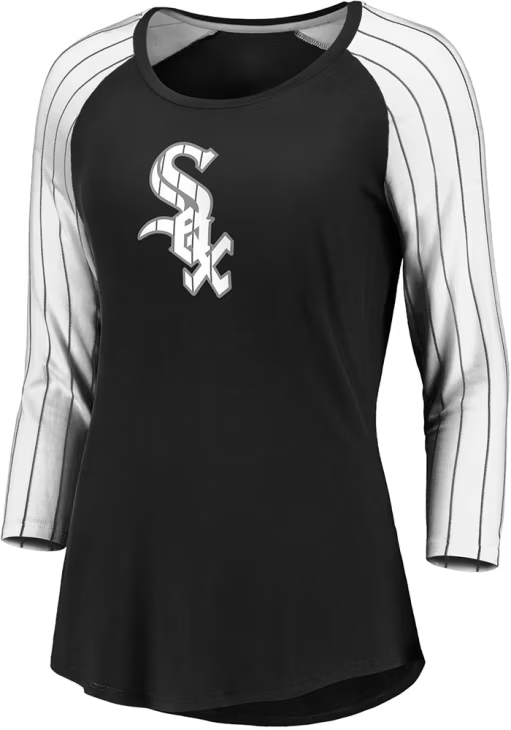 Chicago White Sox MLB Ladies Fanatics Pinstripes 3/4 Sleeve Shirt