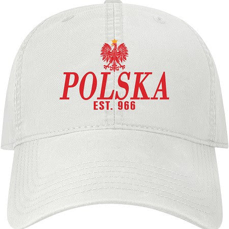 Polska Eagle White Adjustable Hat