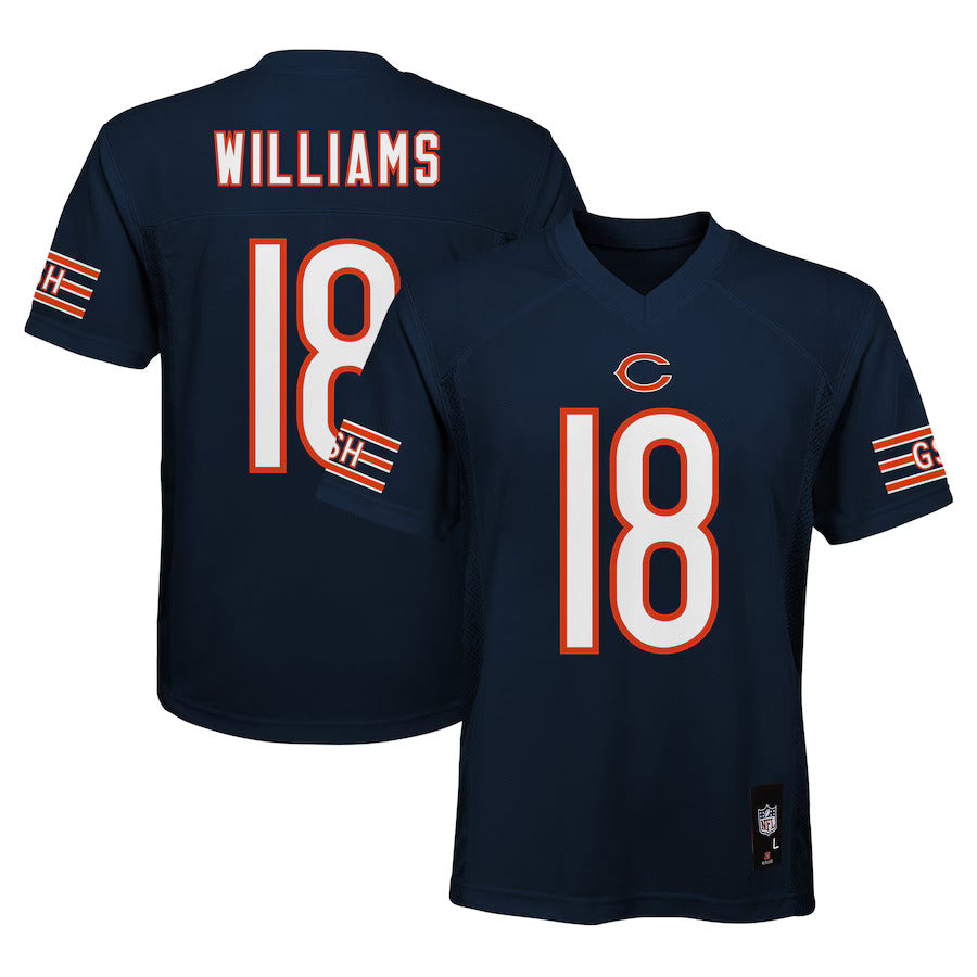 Youth Chicago Bears Caleb Williams Navy Replica Player Jersey