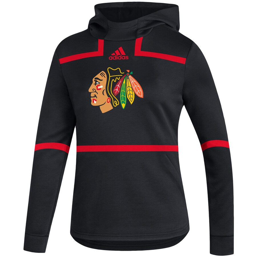Chicago Blackhawks Women's Under the Lights Adidas AEROREADY Black Pullover Hoodie