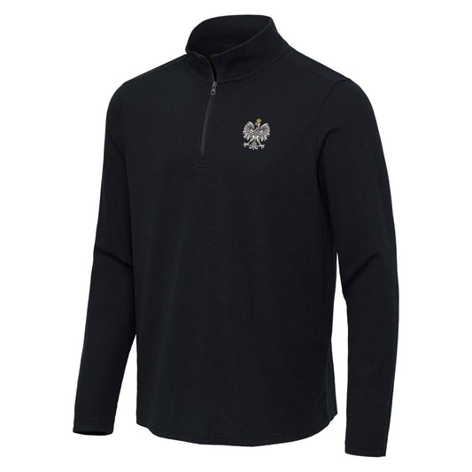 Polska Grey Waffle Pullover Antigua Quarter Zip Sweater