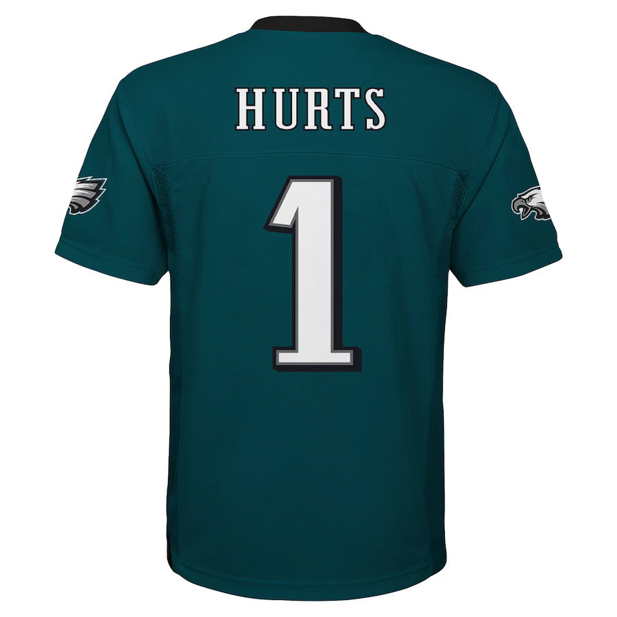 Youth Philadelphia Eagles Jalen Hurts Midnight Green Replica Player Jersey