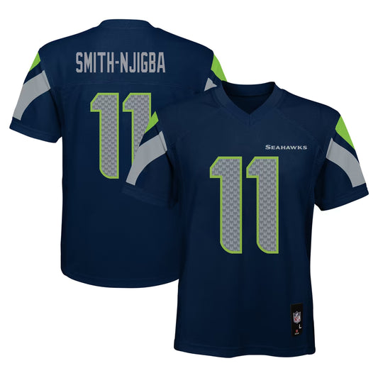 Smith-Njigba Navy Seattle Seahawks Youth Replica Jersey