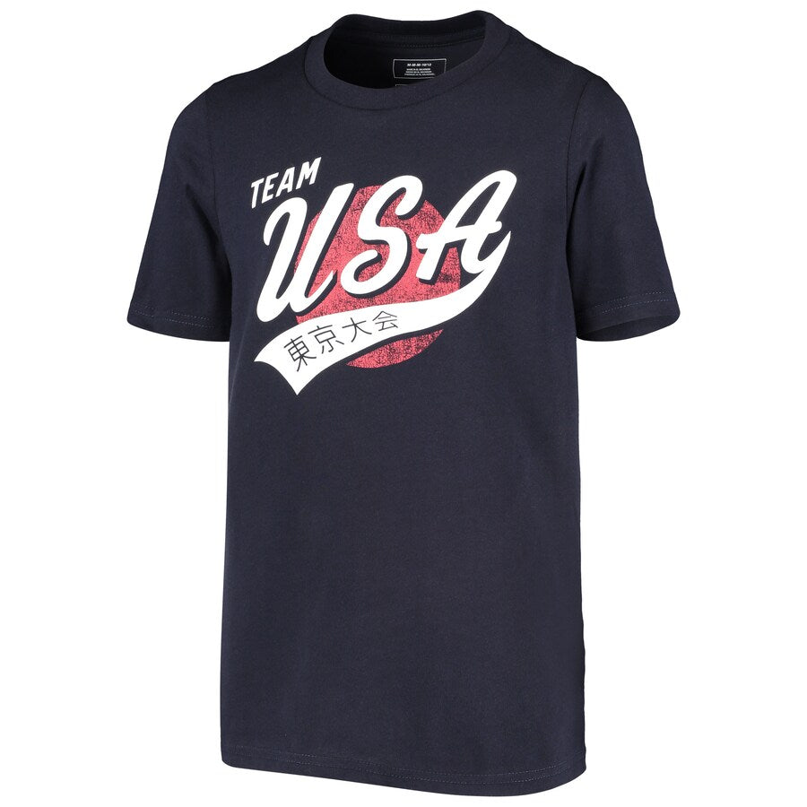 Navy Team USA Tail Sweep Tokyo T-Shirt