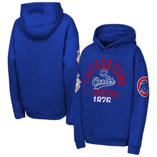 Youth Chicago Cubs Outerstuff Royal Premium Sweep Fleece Hoodie