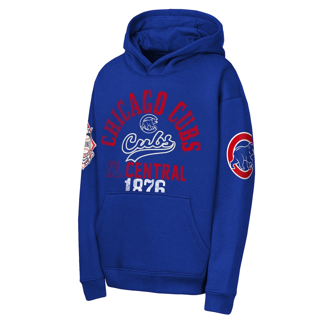 Youth Chicago Cubs Outerstuff Royal Premium Sweep Fleece Hoodie