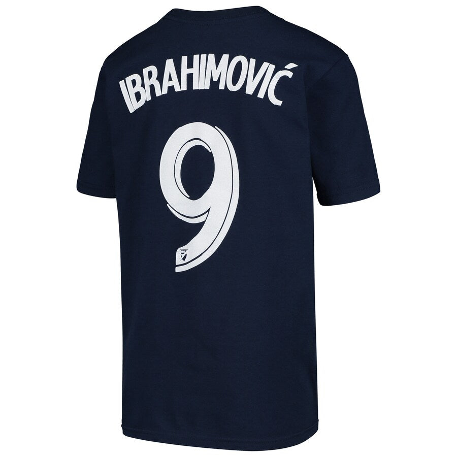LA Galaxy Zlatan Ibrahimovic Navy Name & Number T-Shirt