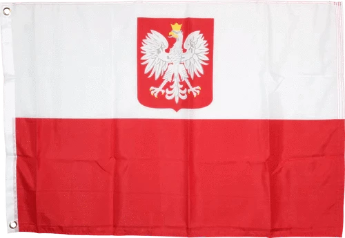 Polska Polish Poland Flag 2' x 3' Polyester Canvas Header & Brass Grommets