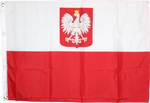 Polska Polish Poland Flag 2' x 3' Polyester Canvas Header & Brass Grommets
