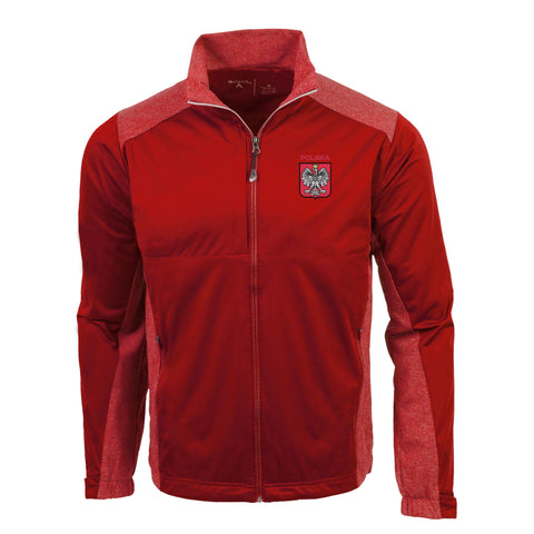 Men's Antigua Polska Revolve Jacket Dark Red Heather with Eagle Emblem