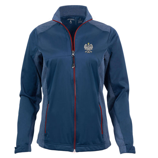 Women's Antigua Polska Revolve Jacket - Heathered with Embroidered Eagle