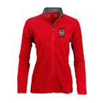 Woman's Antigua Polska Glacier Fleece Jacket - Red with Embroidered Eagle