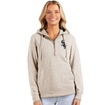 Chicago White Sox Antigua Women's Action Half-Zip Pullover Hoodie - Oatmeal