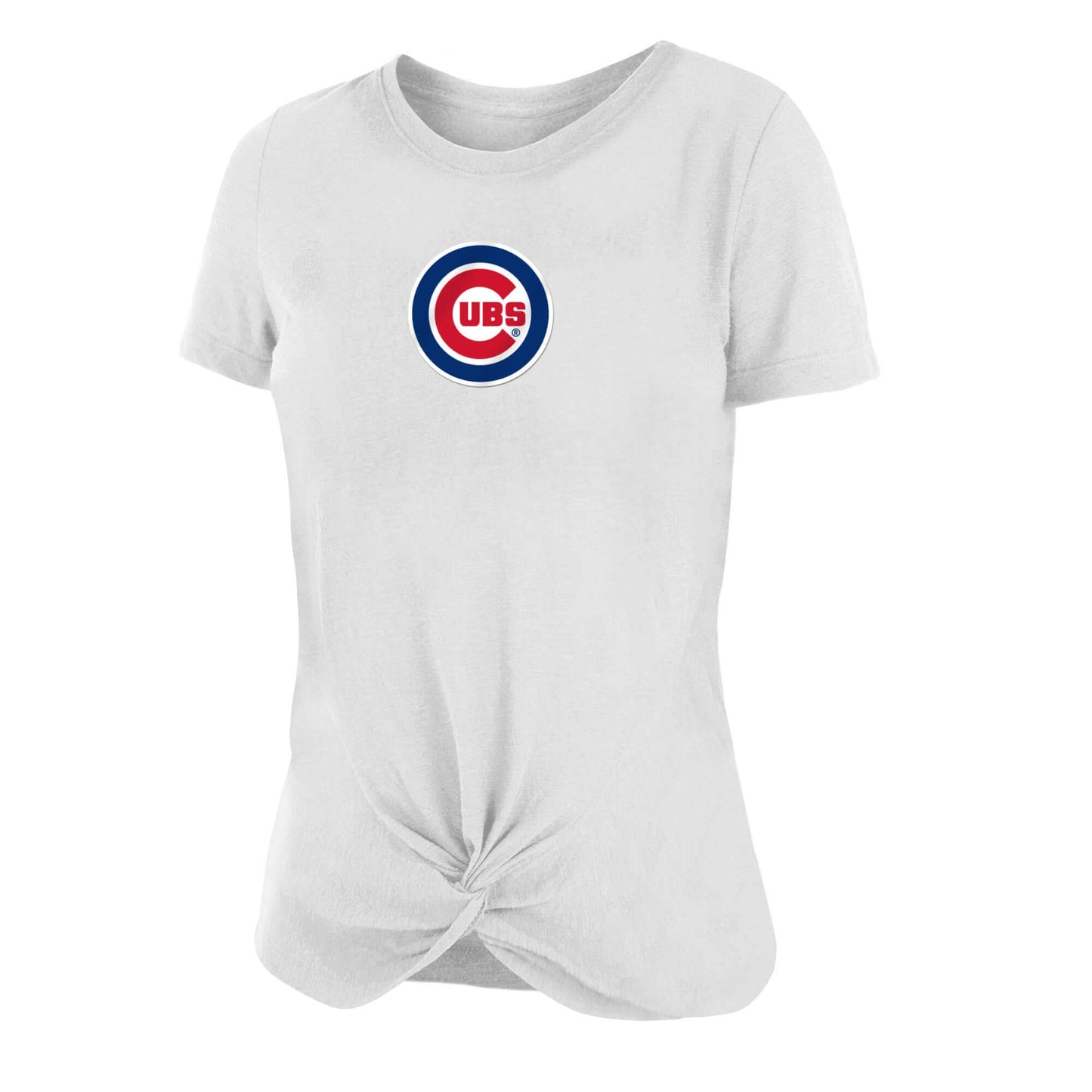 Chicago Cubs New Era Women's 2-Hit Front Twist Burnout T-Shirt - White